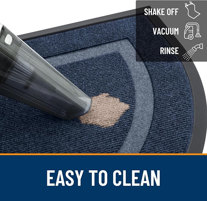 OLANLY Half Circle Door Mat Indoor Outdoor Entrance Welcome, Waterproof - Image 6