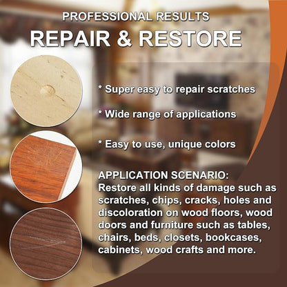 Wood Furniture Repair Kit, 12 Colors Wood Repair Kit, Wood Touch up Fillers - Image 2