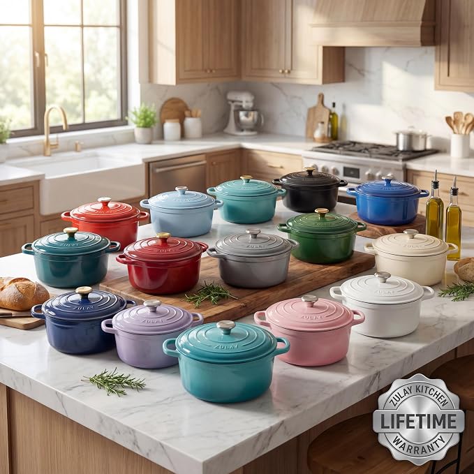 Zulay Kitchen 6.4 Quart Enameled Cast Iron Dutch Oven Pot - Image 8
