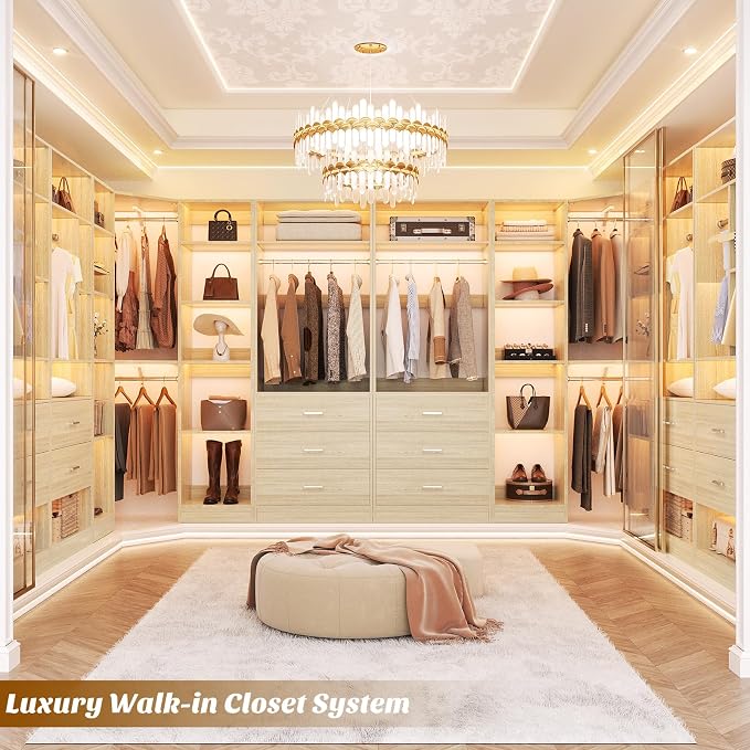 Corner Closet System with 6 Drawers, Closet Organizer System with 14 Shelves & - Image 2