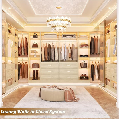 Corner Closet System with 5 Drawers, Closet Organizer System with 15+Shelvess & - Image 2
