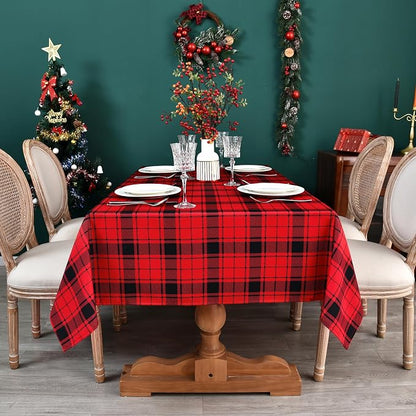 Gingham Xmas Tablecloth Fabric - Image 4