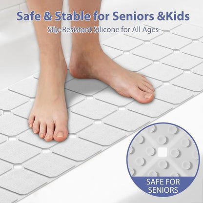 Bathtub Mat Non Slip Silicone Foldable Extra Long Tub Mat Strong Suction Cups & - Image 6