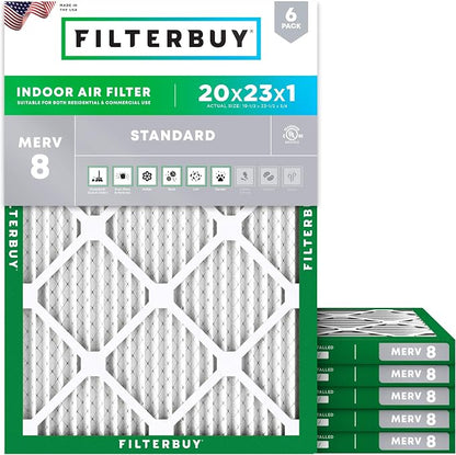 Filterbuy 20x23x1 Air Filter MERV 8 Dust Defense Replacement, Electrostatic by Filterbuy