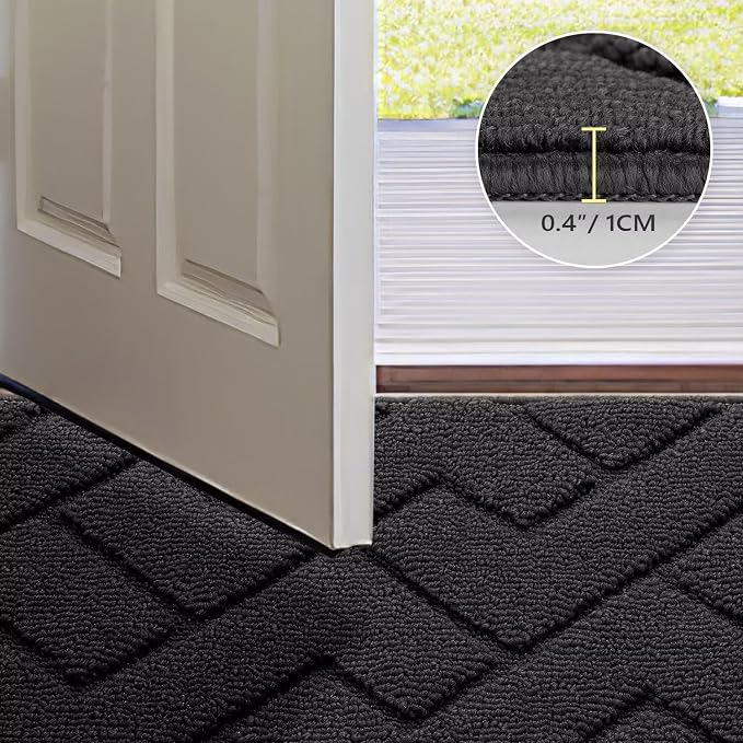 hicorfe Indoor Door Mat, Non Slip Door Mats, Absorbent Resist Dirt Entrance - Image 4