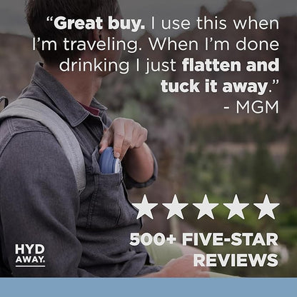 HYDAWAY 17oz Collapsible Water Bottle - BPA-Free, Leakproof, Lightweight, and Space-Saving - Perfect for Travel, Hiking, and Everyday Hydration