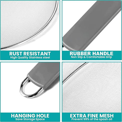 13" Grease Splatter Screen for Cooking | Stainless Steel Oil Splatter Guard and - Image 6