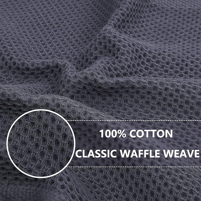 Homaxy 100% Cotton Waffle Weave Kitchen Dish Towels, Ultra Soft Absorbent Quick - Image 2