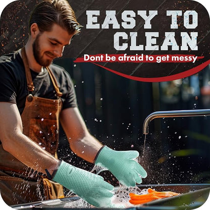 KITCHEN PERFECTION XL Silicone Smoker Oven Gloves-Extreme Heat Resistant BBQ - Image 7