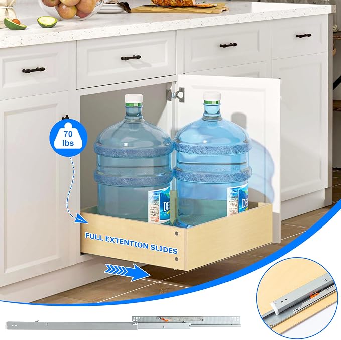 WelFurGeer Soft Close Pull Out Cabinet Organizer, Cabinets Roll Out Drawers - Image 6