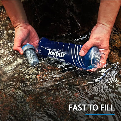 Collapsible Squeeze Water Filter Bottle - 1000ml with Filter with NSF/FDA Certification Befree or Peak Series replacement for Hiking,Running,Camping,Travel,Cycling,and Fishing; BPA-Free(Blue)