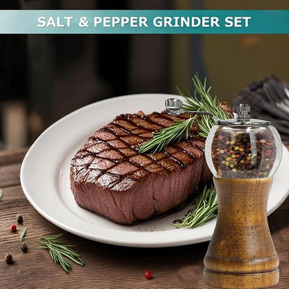 Pepper Grinder Set Classical Hand Shake Wood Manual Pepper Grinder, - Image 4