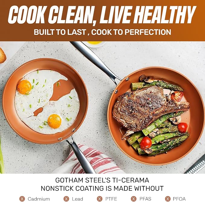 Gotham Steel True 20 Pc Ceramic Cookware Set Nonstick, Ceramic Pots and Pans - Image 5