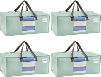 VENO 4 Pack Moving Bags for College, Heavy-Duty Storage Totes, Moving Boxes and by Veno
