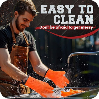 KITCHEN PERFECTION XL Silicone Smoker Oven Gloves-Extreme Heat Resistant BBQ - Image 7