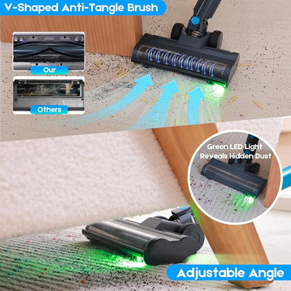 Cordless Vacuum Cleaner, 400W/45kPa/55Mins-8-in-1 Stick Vacuum Cleaners - Image 6