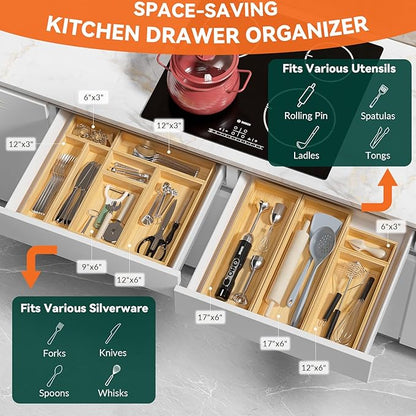 Bamboo Drawer Organizer - Image 3