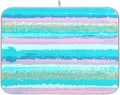 Turquoise Stripe Dish Drying Mat for Kitchen Countertop 18x24 Rectangle Teal Aqua Large Drying Mat Reusable Quick Dry Dish Sink Absorbent Mats Dishwasher Easy Clean Decorative Home Decor Essentials