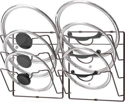 Simple Houseware Cabinet Door/Wall Mount Pot Lid Organizer Rack, Bronze by SimpleHouseware