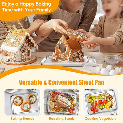 Homikit 2 Pack Baking Sheet, 9 x 7 Inches Stainless Steel Cookie Tray Set - Image 8