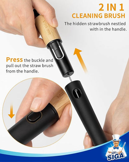 MR.SIGA Water Bottle Brush and Straw Cleaner Brush, Long Handle Bottle Cleaner - Image 3