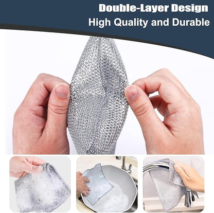 Navona 18 Pcs New Upgrade Steel Wire Dishcloth, Double-Layer Steel Wire - Image 3