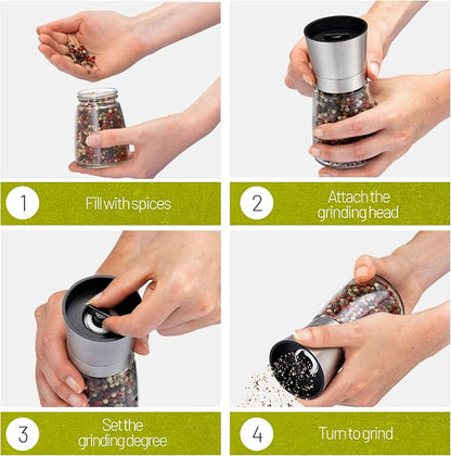 ZOLMER® Premium Stainless Steel Salt and Pepper Grinder Set | Adjustable - Image 5