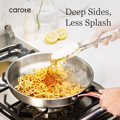 CAROTE 7-Piece Tri-Ply Stainless Steel Frying Pan Set, Skillet Set 8"/10"/12" - Image 7