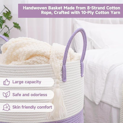 CLHMILY&Z 80L Laundry Basket Round Storage Rope Basket - Image 5