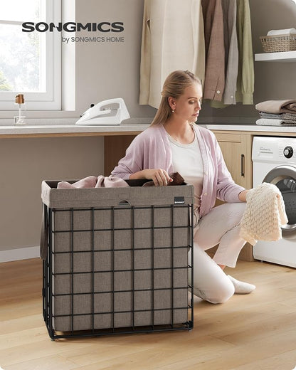 SONGMICS Laundry Hamper, 29 Gal. Laundry Basket, Collapsible Clothes Hamper - Image 2