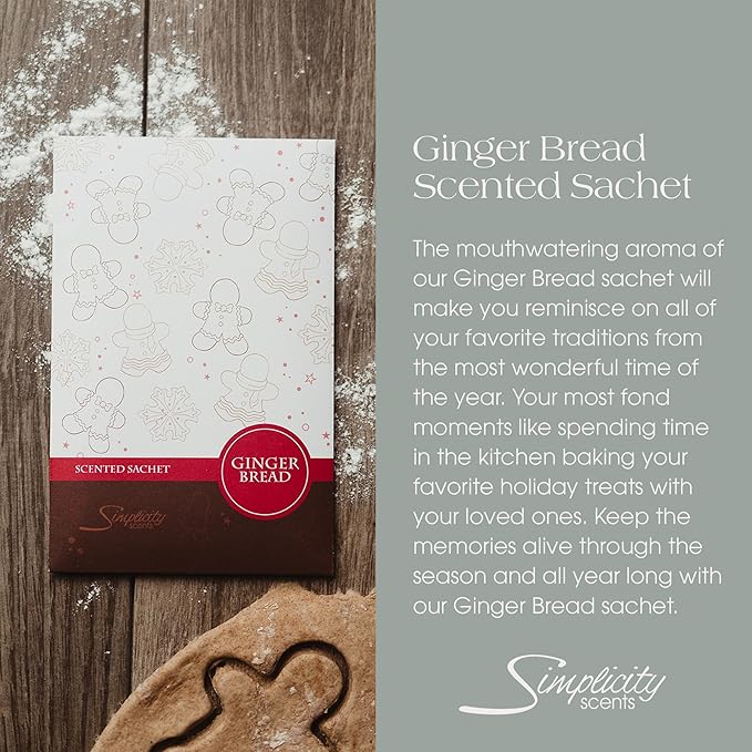 Simplicity Scents Gingerbread Scented Sachets Pack of 6, Fall & Winter - Image 2