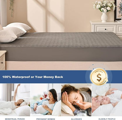 GRT Cal King Mattress Protector Waterproof, Breathable Bamboo Charcoal Fiber - Image 6