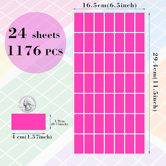 YSHIHE Colored Label Stickers, Rectangular Color Coding Stickers 1.57 x 0.75 - Image 2