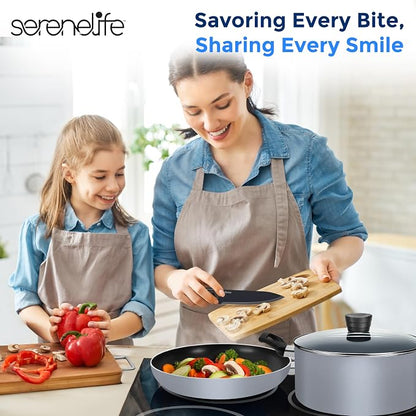 SereneLife Kitchenware Pots & Pans, Basic Kitchen Cookware Set, Heat Resistant - Image 7