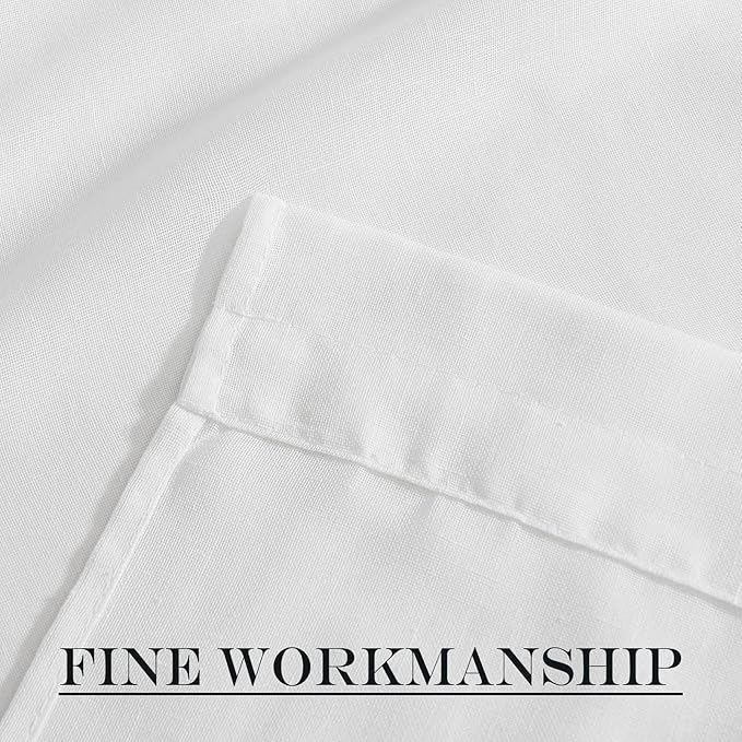 NICETOWN Linen Semi Sheer French Door Panels 80 inch Long, Light Filtering Curtains for Front Glass Back Entry Front Door with Tieback, 36" Wide, 1 Panel, White