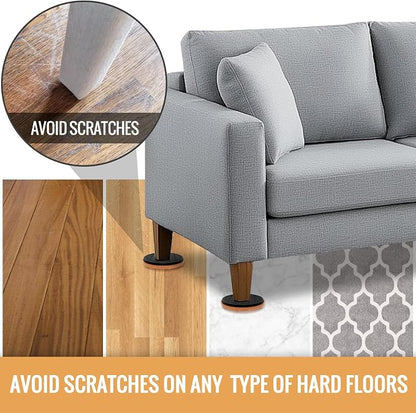 Felt Furniture Sliders for Hardwood Floors, PISAO 16 PCS 3 ½” Heavy Duty - Image 3