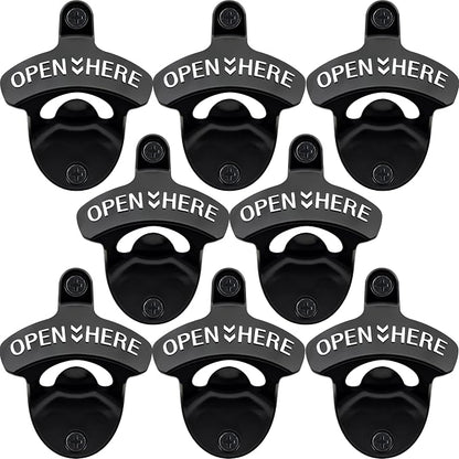 8PCS Bottle Opener Wall Mount Rustproof Black Screw in Wall Beer Cap Opener by Wallmountedbottleopener