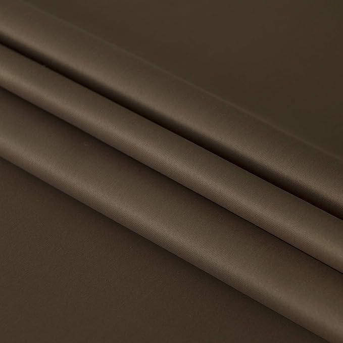 DWCN French Door Curtains – Rod Pocket Thermal Blackout Curtain for Doors with Glass Window, Kitchen and Patio Doors for Privacy, 54 X 40 Inch Length, 1 Curtain Panel with Tieback, Brown