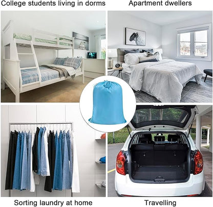 Polecasa Heavy Duty Large Laundry Bag with 130gsm Tear Resistant Fabric and Handles, Easy to Carry Durable Dirty Clothes Drawstring Bag, Perfect for College Dorm,Travel, 2 Pack 28”x36”,Gulf Blue