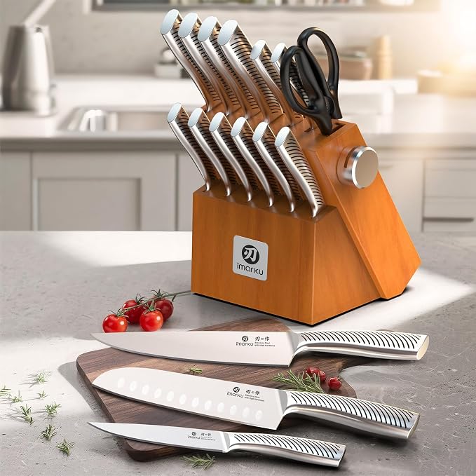 imarku Knife Set, 14 Piece Premium Kitchen Knife Block Set, Razor Sharp - Image 4
