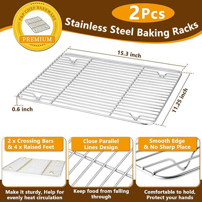 P&P CHEF 16 Inch Stainless Steel Baking Sheet - Image 3