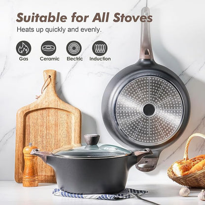SENSARTE Pots and Pans Set Non stick, Non toxic Healthy Induction Cookware Sets - Image 5