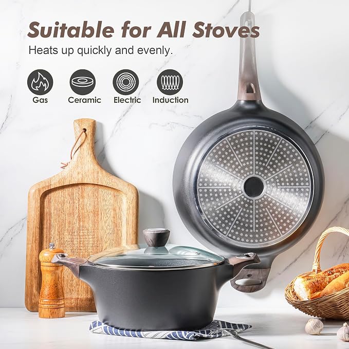 SENSARTE Pots and Pans Set Nonstick, Non-toxic Healthy Non Stick Kitchen - Image 5