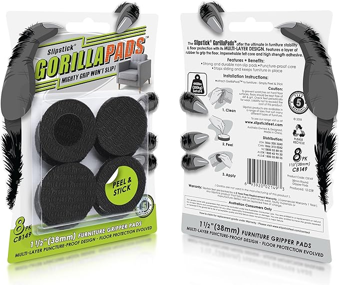 Slipstick GorillaPads CB149 Non-Slip Furniture Pads/Rubber Grippers - Image 2