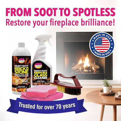 Quick N Brite Fireplace Cleaning Kit – Includes 24 oz Fireplace Glass Cleaner - Image 7
