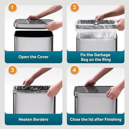 WLIVE 16 Gallon Motion Sensor Trash Can, 60 Liter Automatic Kitchen Trash Can - Image 8