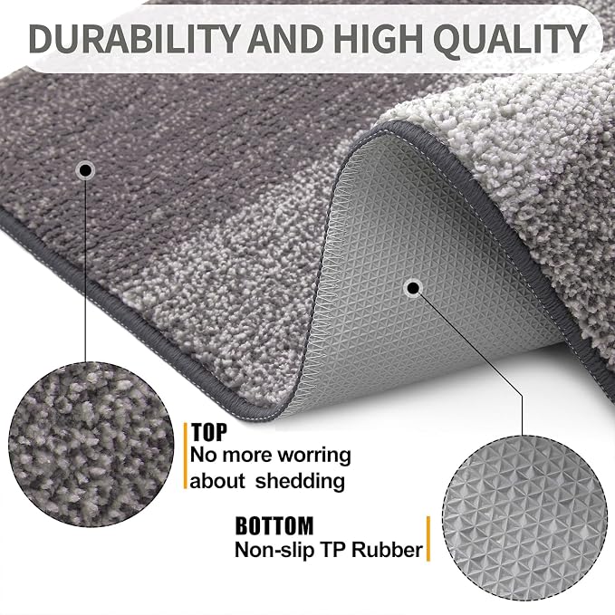 Kitinjoy Indoor Outdoor Door Mat, 59x36 Non-Slip Absorbent Dirt Trapper - Image 3