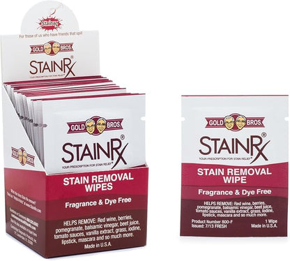 18 Pack Stain Remover Wipe – Travel Wipes by Stain+Rx