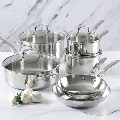 Martha Stewart Castelle 10 Piece 18/8 Durable Stainless Steel Induction Safe - Image 3