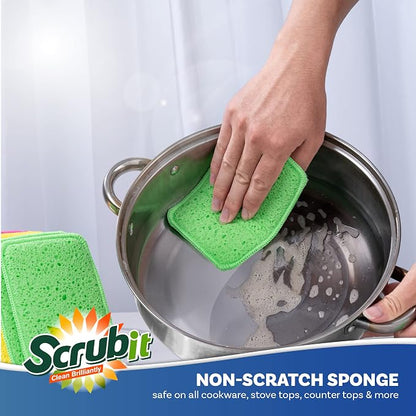 SCRUBIT - Scrub and Wipe Cleaning Pads – Dual Sided Scouring Pad and Dish - Image 4